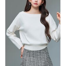 セゾン ド パピヨン(SAISON DE PAPILLON)のオフショルダー 長袖 ニットトッブス