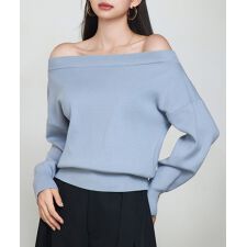 セゾン ド パピヨン(SAISON DE PAPILLON)のオフショルダー 長袖 ニットトッブス