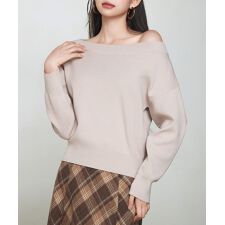 セゾン ド パピヨン(SAISON DE PAPILLON)のオフショルダー 長袖 ニットトッブス