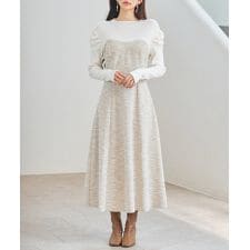 配色切り替えリブロングワンピース