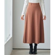 ベーシックレーヨン混ニットフレアスカート