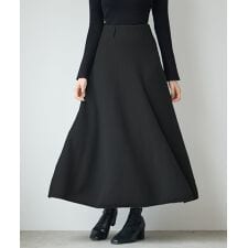 ベーシックレーヨン混ニットフレアスカート