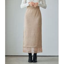 セゾン ド パピヨン(SAISON DE PAPILLON)の裾透けタイトニットロングスカート