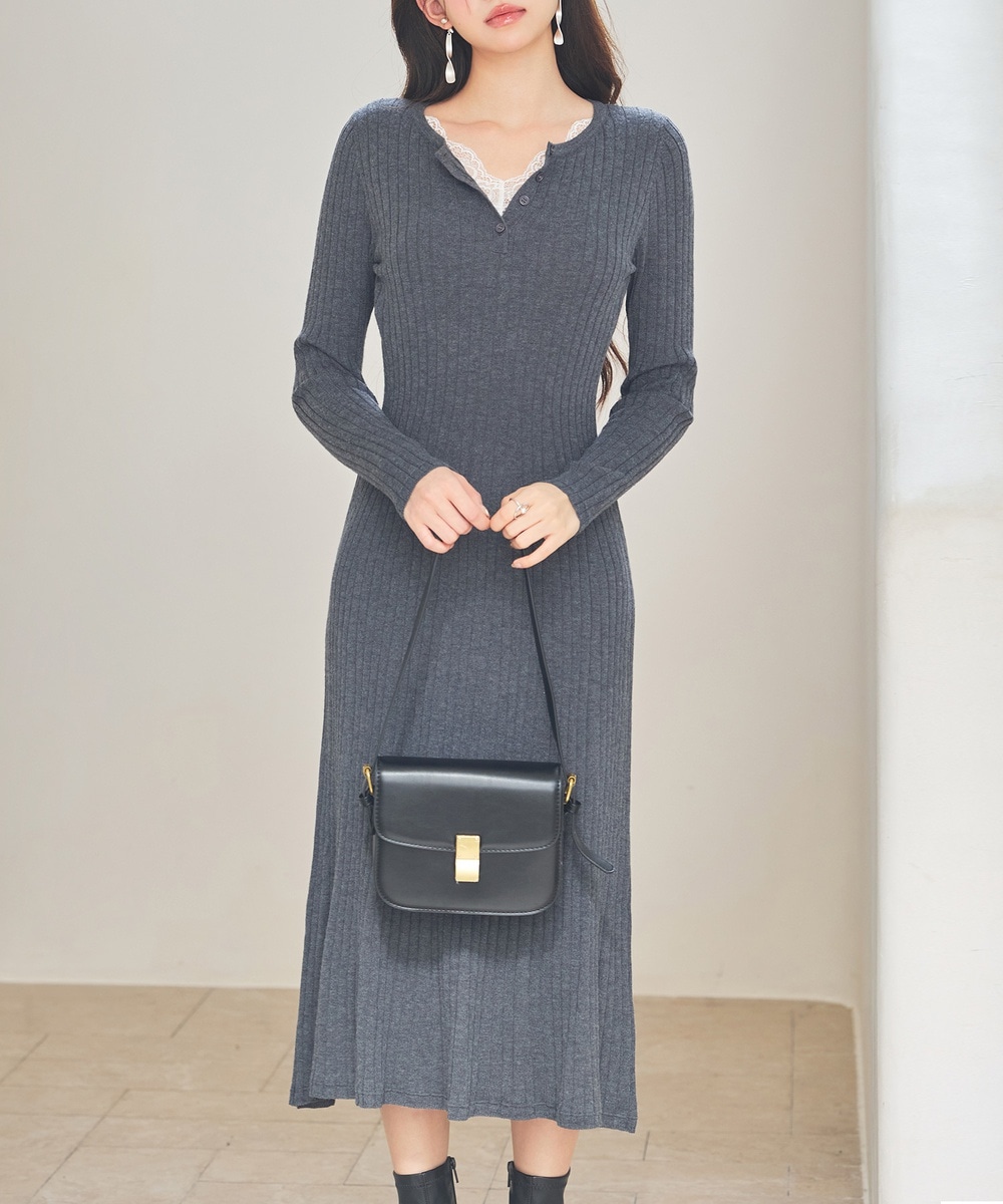 ワンピース　m♡︎専用 ハイネックタイ付きフラワーワンピース/MM347410 | ミッシュマッシュ