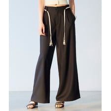 リボン付きワイドパンツ