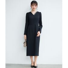 カシュクール風Iラインワンピース