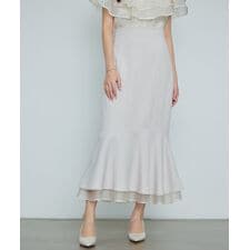 アシンメトリー二段フリルスカート