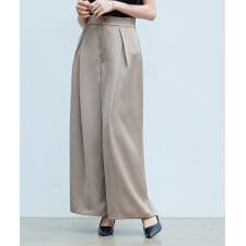 シワ加工サテンワイドパンツ