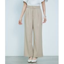 脚長効果ハイウエストワイドパンツ