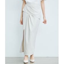 ラップ風Iラインロング丈スカート