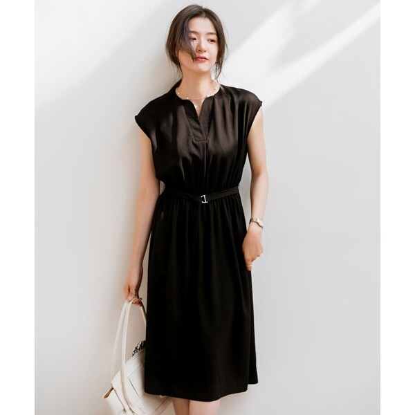 セゾンドパピヨン Aライン フレアワンピース スキッパーカラーAライン