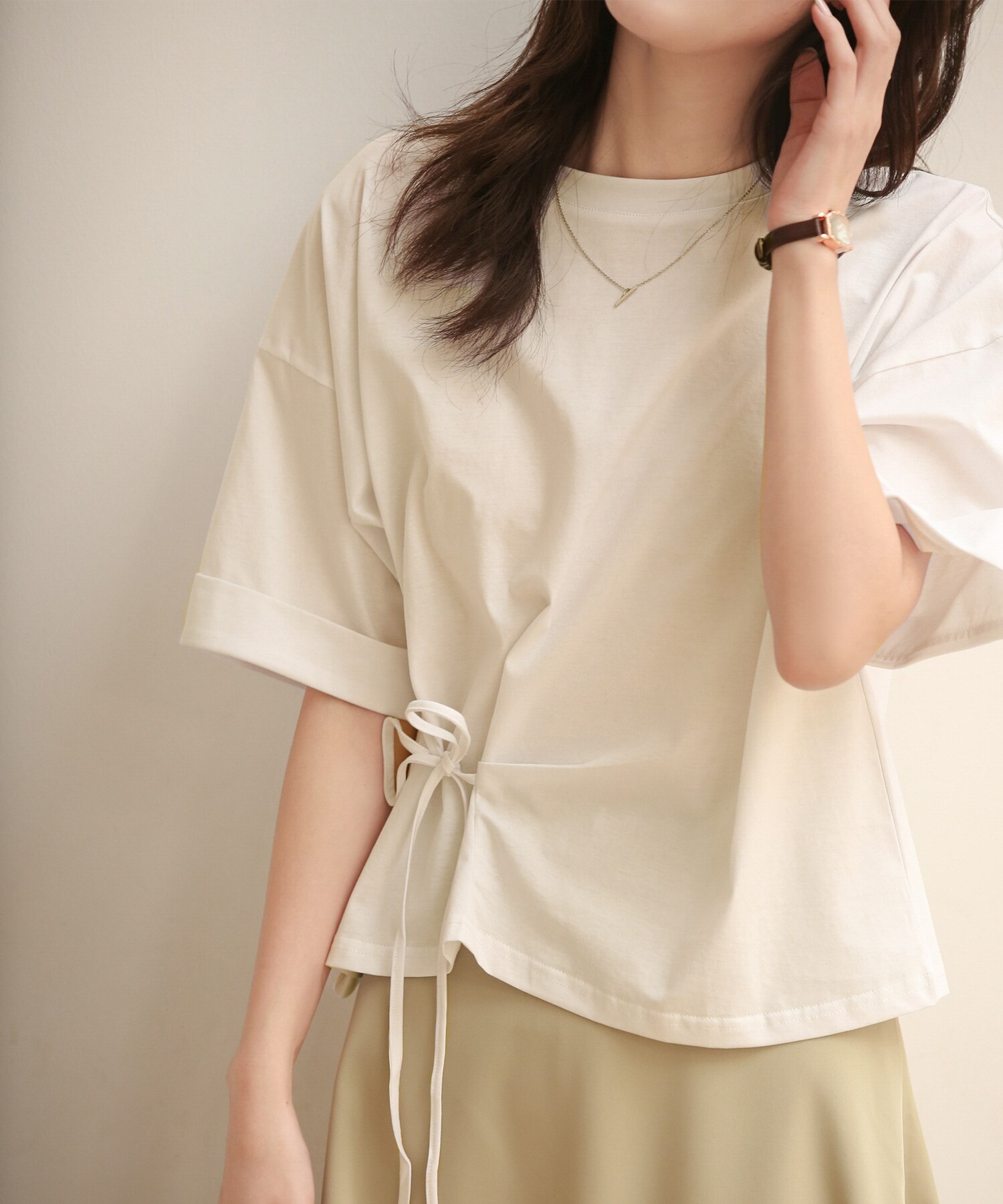 サイドリボンTシャツカットソー | セゾン ド パピヨン(SAISON DE PAPILLON) | XYZ2081 | ファッション通販  マルイウェブチャネル