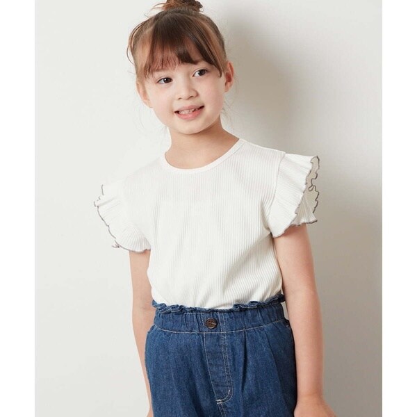 140-150]オフショル袖フリルテレコトップス | アー・ヴェ・ヴェ(a.v.v