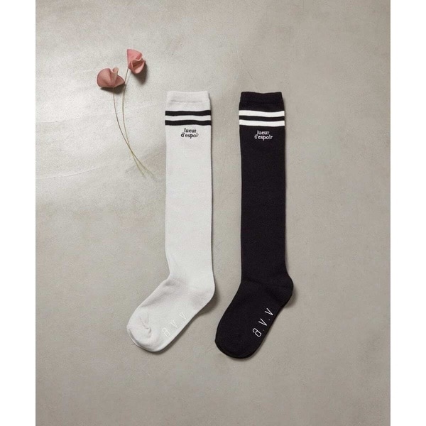 ☆小豆☆[新品]Invel ALIVEN MIG3ハイソックス KIDS]ライン刺繍ニーハイソックス | アー・ヴェ・ヴェ(a.v.v) | マルイ