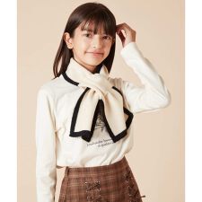 [KIDS]リボンデザインもこもこマフラー