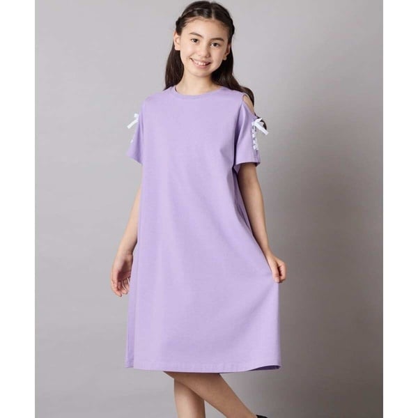 【a.v.v】ワンピース、ボレロ付き　白　紫 和柄 ロングフレアワンピース ＜蝶/白紫＞ | 京友禅アロハシャツ