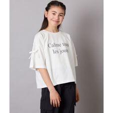 【接触冷感/ジメジメ対策】[130]袖スリットロゴTシャツ