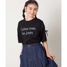 【接触冷感/ジメジメ対策】[160]袖スリットロゴTシャツ