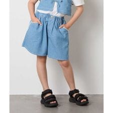 【接触冷感/ジメジメ対策】[120-160]デコデニムキュロット