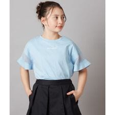 【累計1万枚販売/接触冷感/ジメジメ対策】[100-130]袖シアー切り替えトップス