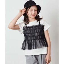 [140-150]チュールキャミドッキングＴシャツ