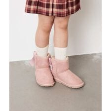 [17-24cm]【毎年人気NO.1/撥水加工/クッションインソール】リボン付フェイクムートンブーツ