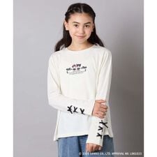 【数量限定】[110-150]［マイメロディ／クロミ］]袖レースアップロンT