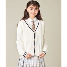 アー・ヴェ・ヴェ(a.v.v)の[150-160]【卒服】配色ケーブルカーディガン