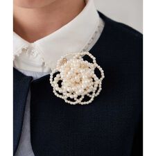 [KIDS]【2026セレモニー】パール調フラワーコサージュ