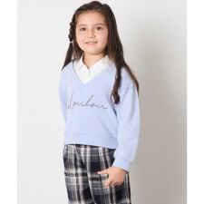 [120-160]【クロップド丈】衿付きロゴトレーナー