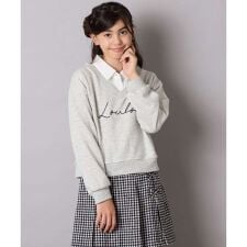 [120-160]【クロップド丈】衿付きロゴトレーナー