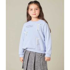 アー・ヴェ・ヴェ(a.v.v)の[100-160]【WEB限定商品/サテンリボンがカワイイ】リボン付きロゴトレーナー