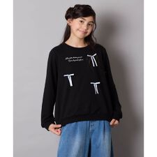 アー・ヴェ・ヴェ(a.v.v)の[100-160]【WEB限定商品/サテンリボンがカワイイ】リボン付きロゴトレーナー