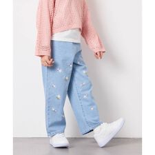 [120-160]【選べるデザイン】デザインワイドストレートデニム