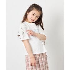 [120-160]袖スリットロゴTシャツ