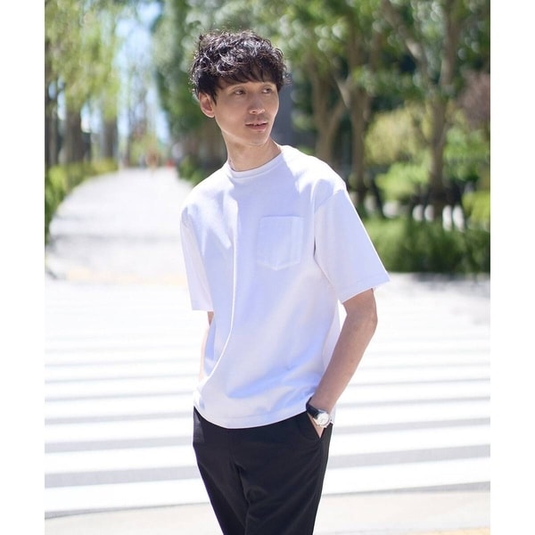 40/2　モスステッチヘンリーネックオーバーサイズ半袖Tシャツ THE CASUAL｜40/2 モスステッチヘンリーネックオーバーサイズ