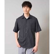 【接触冷感/イージーケア/速乾】リネン混半袖シャツ