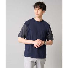 【接触冷感/綿100％】切替セミワイドカットソー