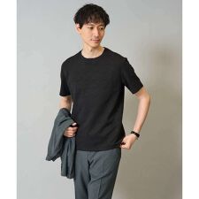 アー・ヴェ・ヴェ(a.v.v)の【接触冷感/イージーケア】キカジャカードクルーネックカットソー 通勤　ビジネス　ジャケット