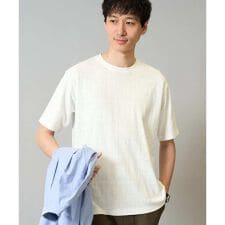 【接触冷感/イージーケア/毛玉になりにくい】変形スムースクルーネックカットソー