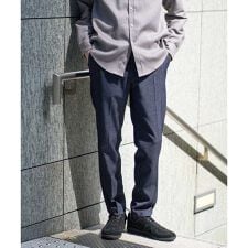 アー・ヴェ・ヴェ(a.v.v)の【イージーケア】デニムライクストレッチスラックス【洗濯機で洗える】〈ON/OFF SERIES〉