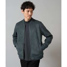 フェイクスエードリブブルゾン【イージーケア/ストレッチ/洗濯機で洗える】