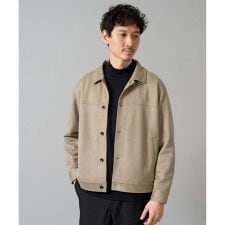 【イージーケア/ストレッチ】カルゼスエードブルゾン【洗濯機で洗える】