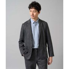 【イージーケア/ストレッチ】メランジポンチテーラードジャケット【洗濯機で洗える】通勤/ビジネス〈ON