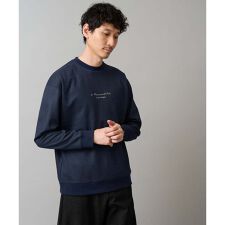 【イージーケア/毛玉になりにくい】ツイルエンボスフェイクスエードミニロゴプルオーバー【洗濯機で洗える