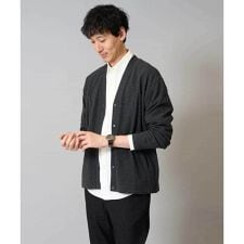 【イージーケア/ストレッチ】ガーターカーディガン【洗濯機で洗える】