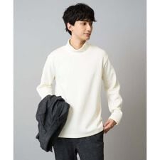 【イージーケア/ストレッチ】アゼダブルフェイスハイネックカットソー【洗濯機で洗える】