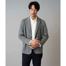 【イージーケア/ストレッチ】ダブルフェイスジャージースマートジャケット【洗濯機で洗える】〈ON/OF