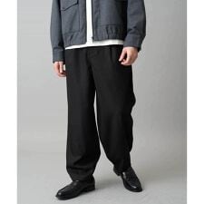 【イージーケア/洗濯機で洗える/毛玉になりにくい/ストレッチ】メランジツイルイージーバルーンパンツ