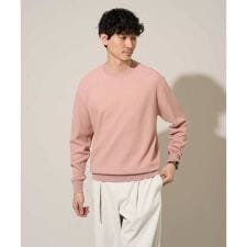 【洗濯機で洗える】タックメッシュクルーネックニット